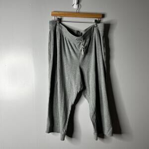 Cacique Lane Bryant Lounge Sleep Capri Pants Women's 18 20 Gray Drawstring